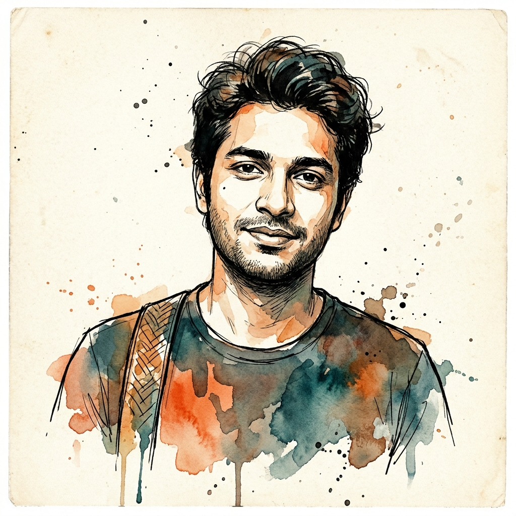 Farhan Sheikh — watercolor portrait