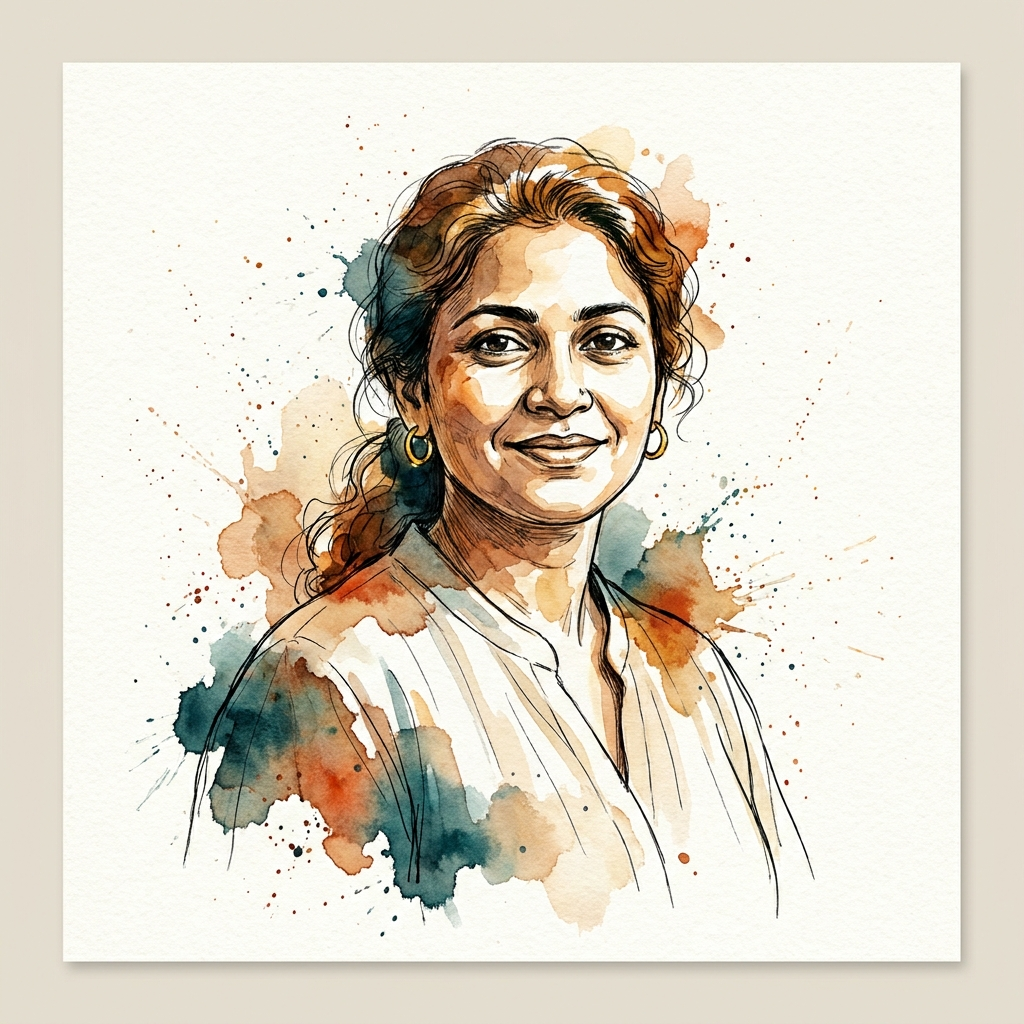 Laila Fernandes — watercolor portrait