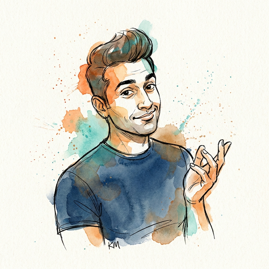 Yash Chopra — watercolor portrait