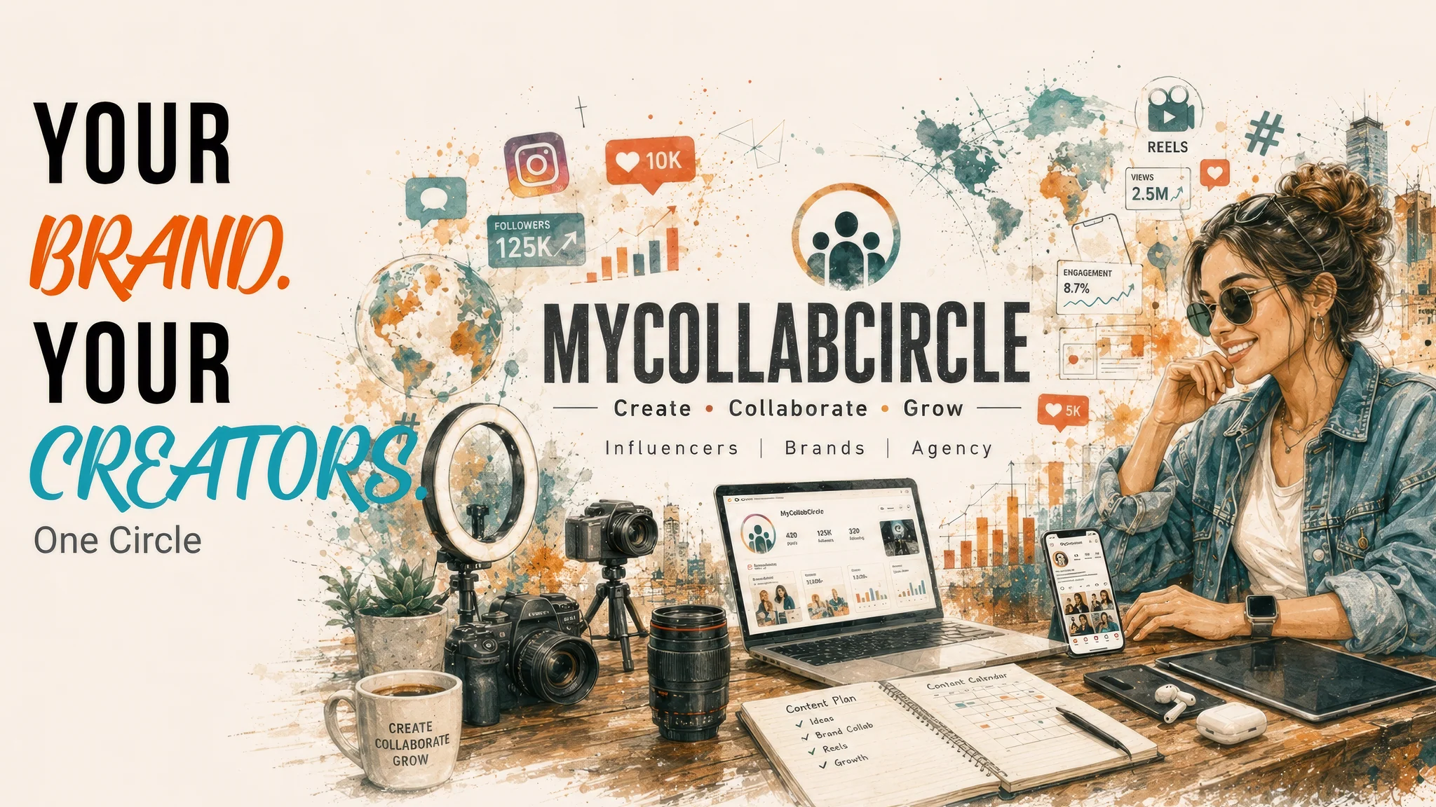 MyCollabCircle — your brand, your creators, one circle. Create, collaborate and grow with influencers and brands.